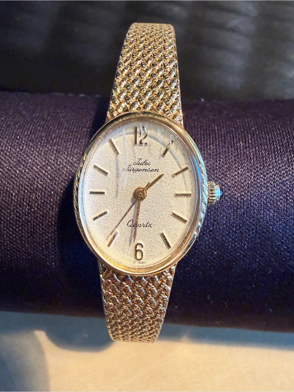 Vintage Working Quartz Jules Jergesen Watch Gold Analog